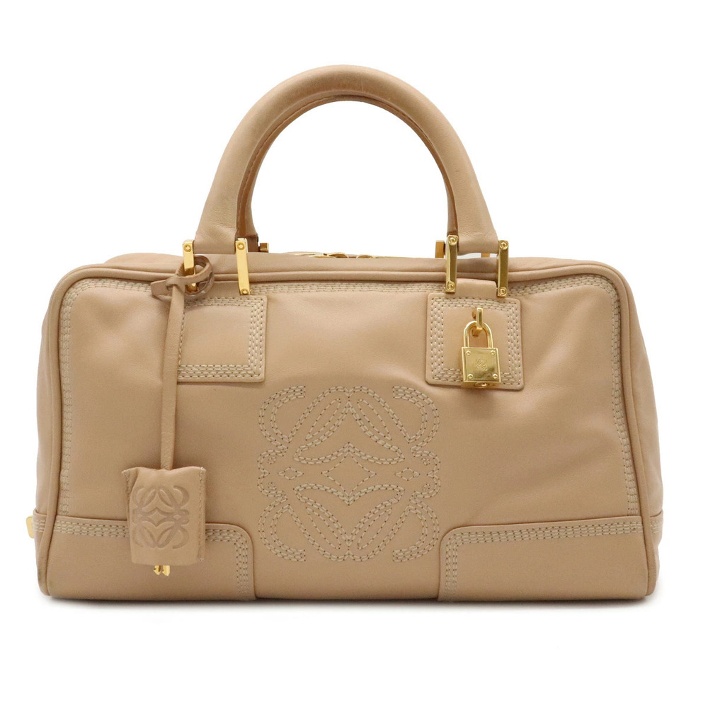 Loewe Amazona Handbag Boston Bag Nappa Leather Salmon Pink Beige Cream